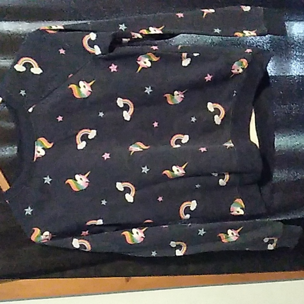Blue long sleeve unicorn rainbow shirt